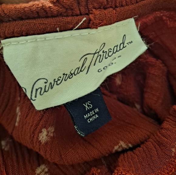 Universal Thread boho rust floral flutter sleeve dress - Picture 2 of 3